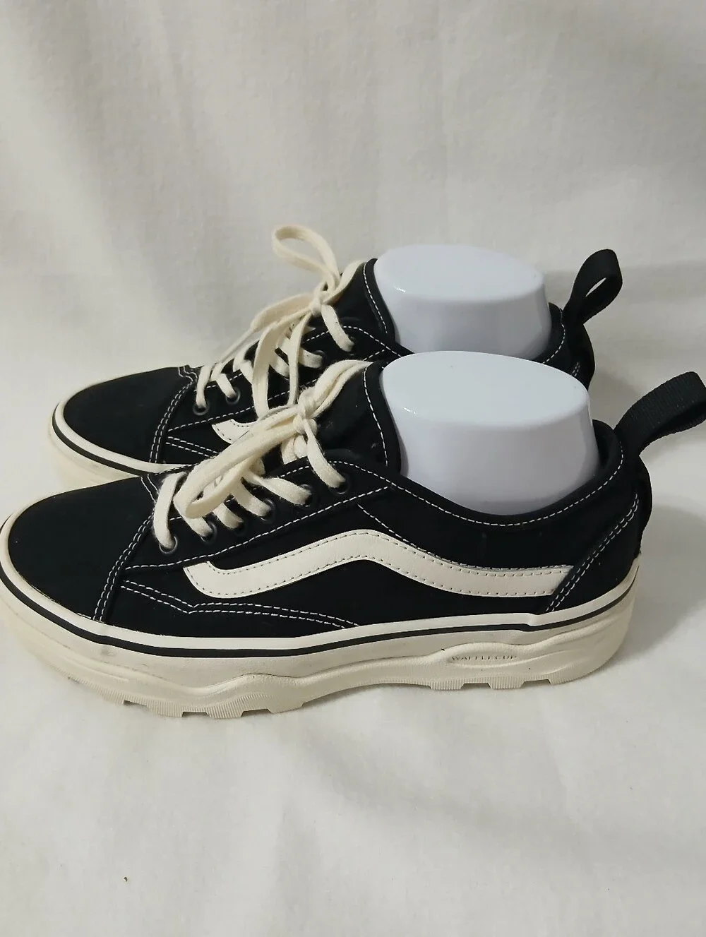 Classic Low-Top Skate Sneaker in Black and Cream